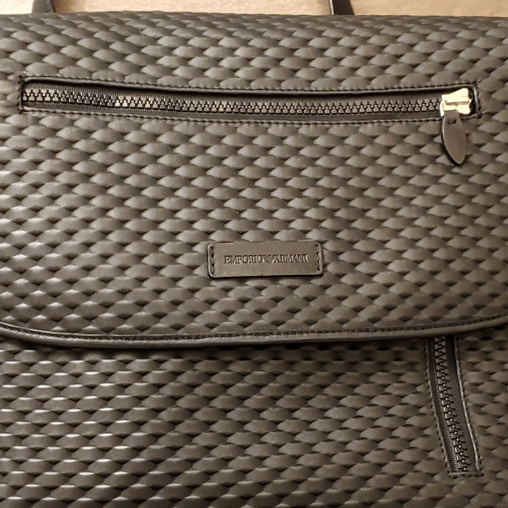 Black leather Armani tote